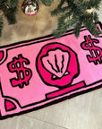 Pink Dollar Plush Rug