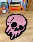 Pink Melting Skull Rug