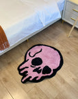 Pink Melting Skull Rug