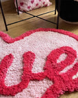 Pink Love Shaped Carpet Rug