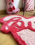 Pink Love Shaped Carpet Rug